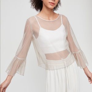 Aritzia // Babaton White Striped Sheer Blouse